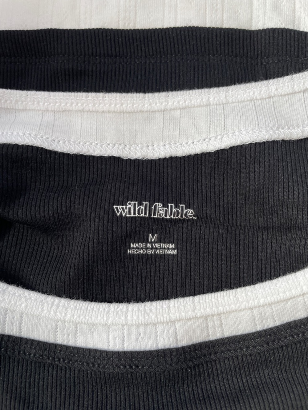 NWT wild fable Black Tank Top with White Trim - Women's Camisole. Size Medium - Picture 2 of 4